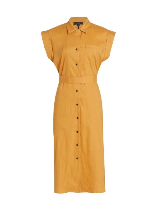 Rag & Bone Helena Belted Cap-Sleeve Shirtdress 1 Rag & Bone Helena Belted Cap-Sleeve Shirtdress